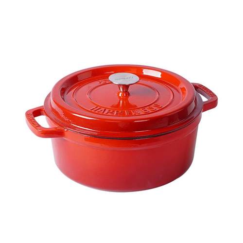 出口品质25CM珐琅铸铁锅煲汤炖锅生铁搪瓷锅无涂层不粘锅铁炖锅