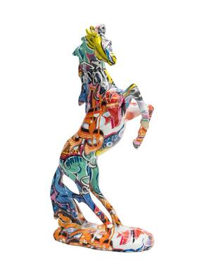 骏马动物水转印树脂工艺品家居客厅卧室玄关桌面创意装饰摆件