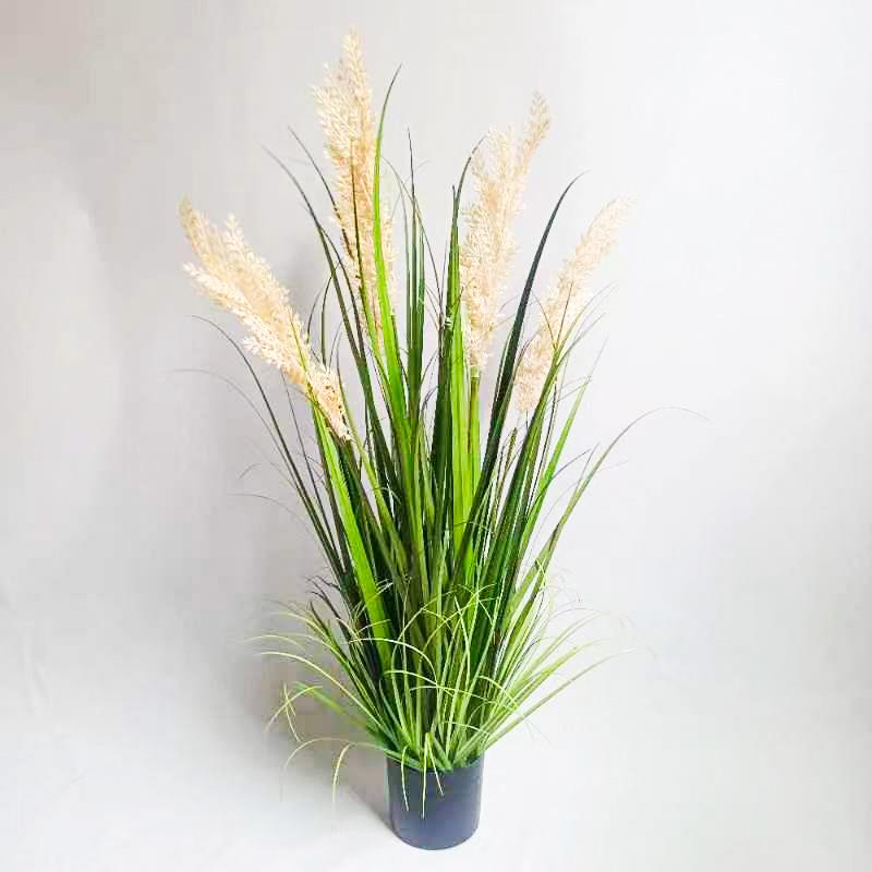 客厅花卉摆件大落地大穗高粱芦苇草盆栽假花干花盆景北欧室内麦穗