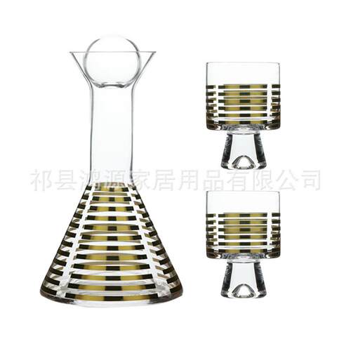 祁县厂家直销人工吹制轻奢风酒具套装醒酒器水杯