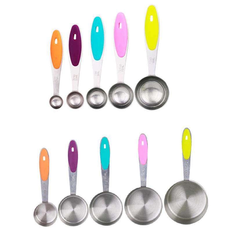 焙刻度量杯五件套厨房量勺防滑彩虹手柄量匙不锈钢量勺10件套,厨房/烹饪用具,量勺,淘宝优惠券,粉丝福利购,淘宝优惠卷