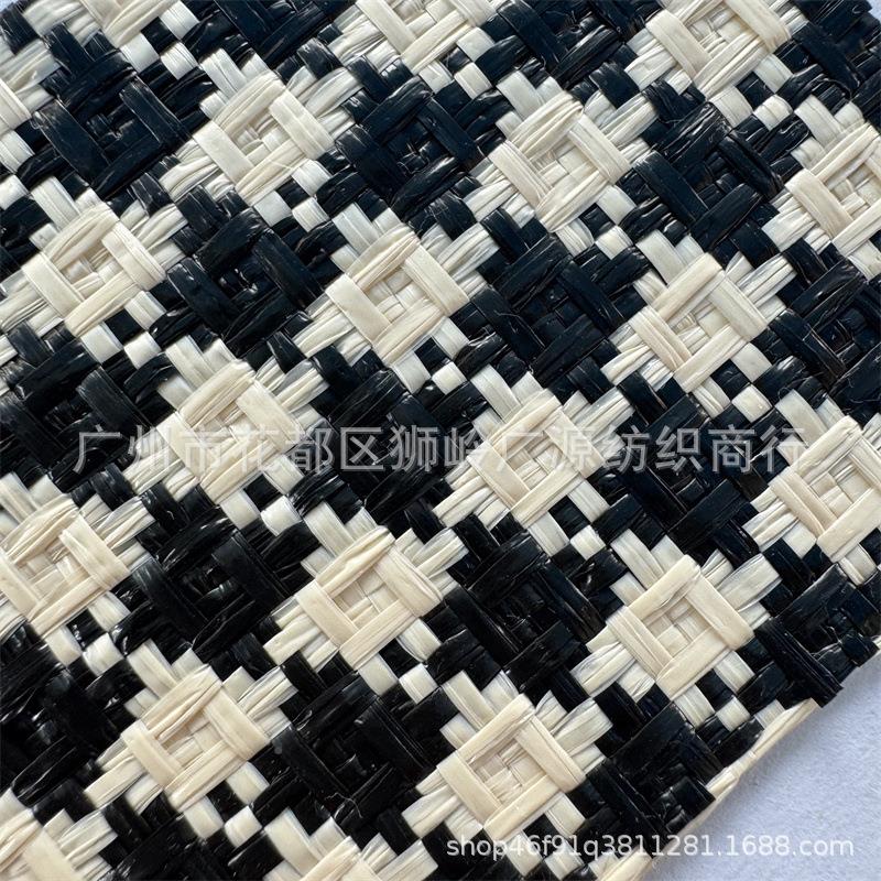 厂直销工优质草编织料草彩色提花7776格子编织包鞋装席饰材布