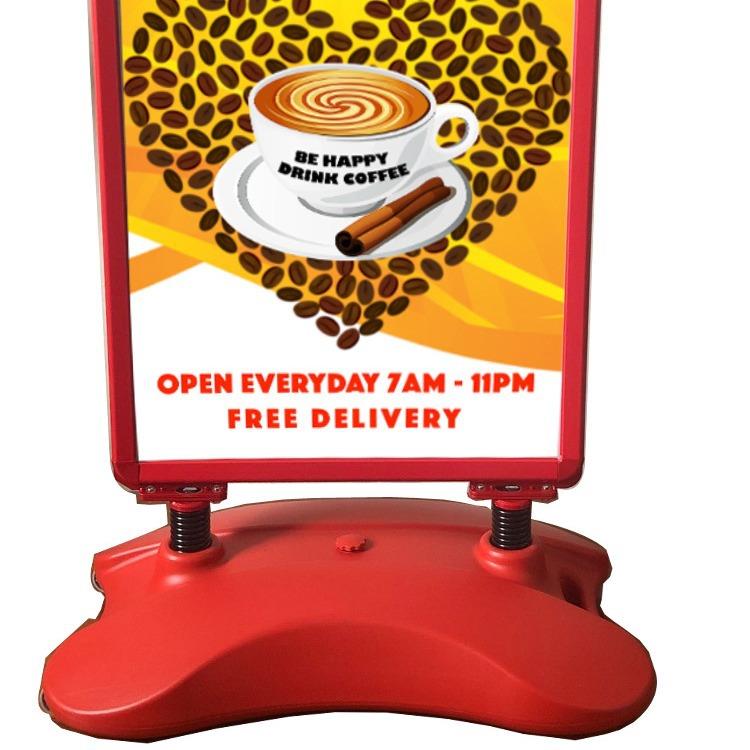 拖动落地铝合金海报框展示架1双可面注水户外酒店商场注A易水拉宝