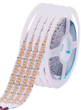 12V橙色灯带2835裸板4mm宽120珠240灯火焰红桔色橘黄色LED软灯条