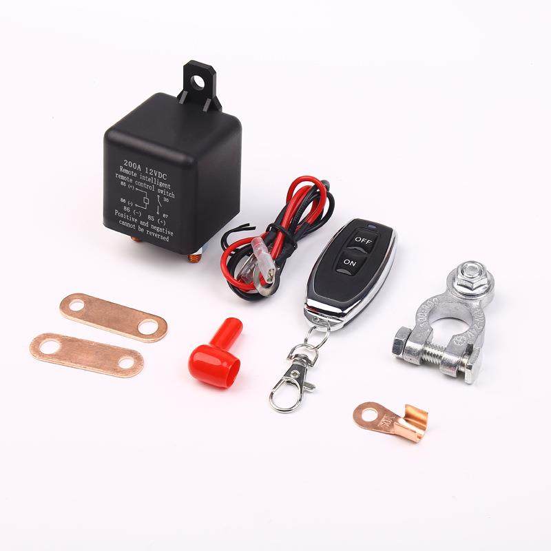 无线遥控汽车继电器开关DC12v200A配件齐全总电源断电开关