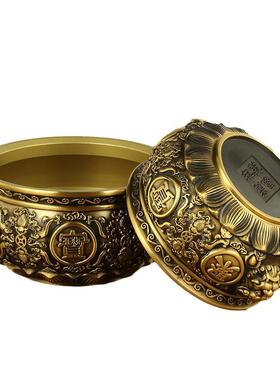 黄铜聚宝盆狮头聚宝盆家居工艺品摆件客厅店铺办公室礼品摆饰