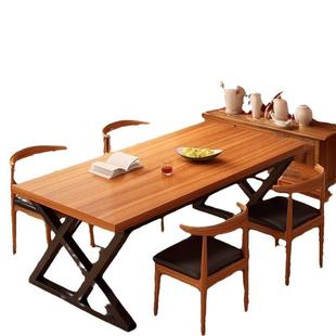 欧式餐桌家用小户型吃饭桌子商用酒吧烧烤店工业风餐桌椅组合