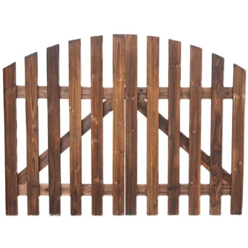 各种木门碳化防腐木栅栏门篱笆护栏双开木门户外庭院围墙花园木门