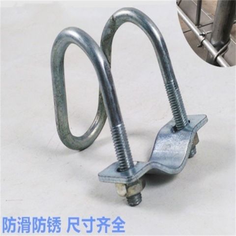 U型u管卡钢管架子十字管卡子十字卡扣大全大棚配件双扣连接件镀锌