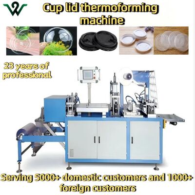 Disposable plastic cup lid thermoforming machine