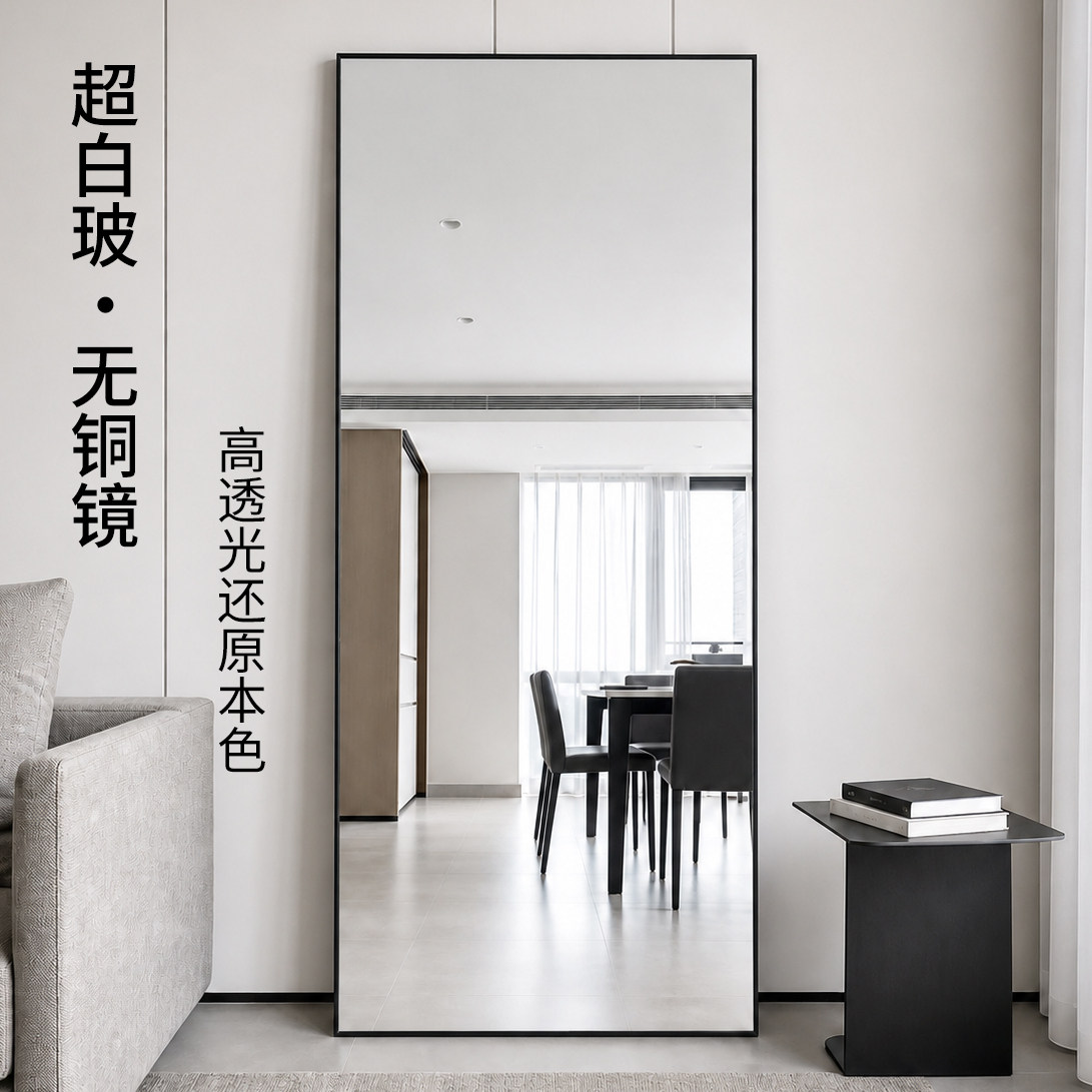 简约现代家用壁挂铝框全身镜子