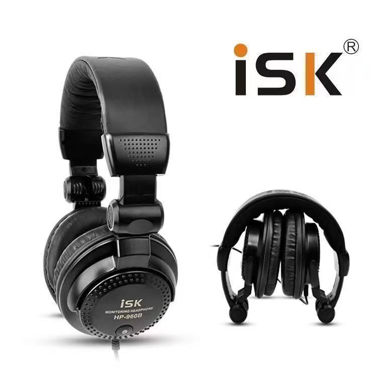 iSK HP960B头戴式直播录音监听耳机腔体设计佩戴舒适游