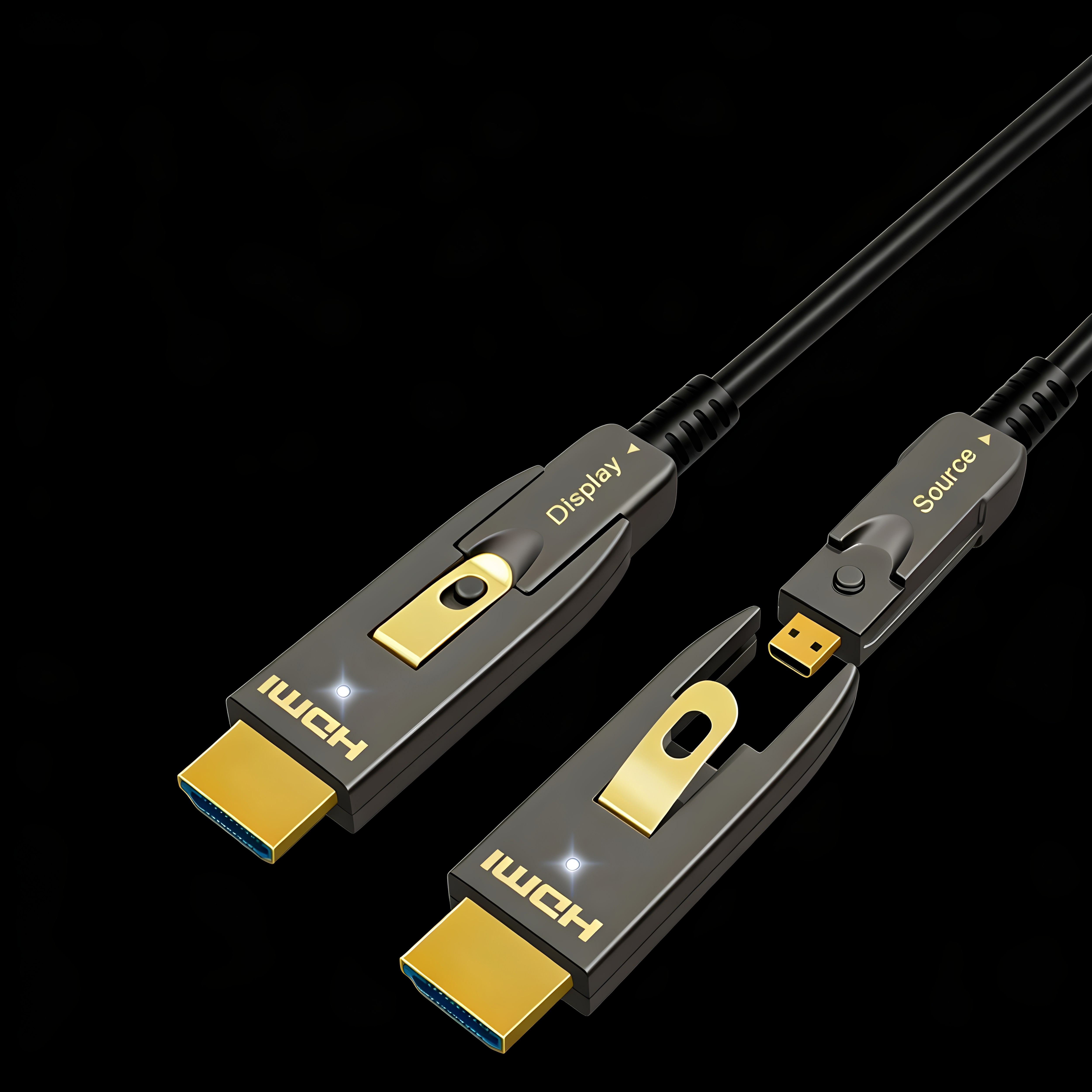 穿管专用分离式光纤HDMI2.1线 8K超高清工程预埋电脑显示屏连接线