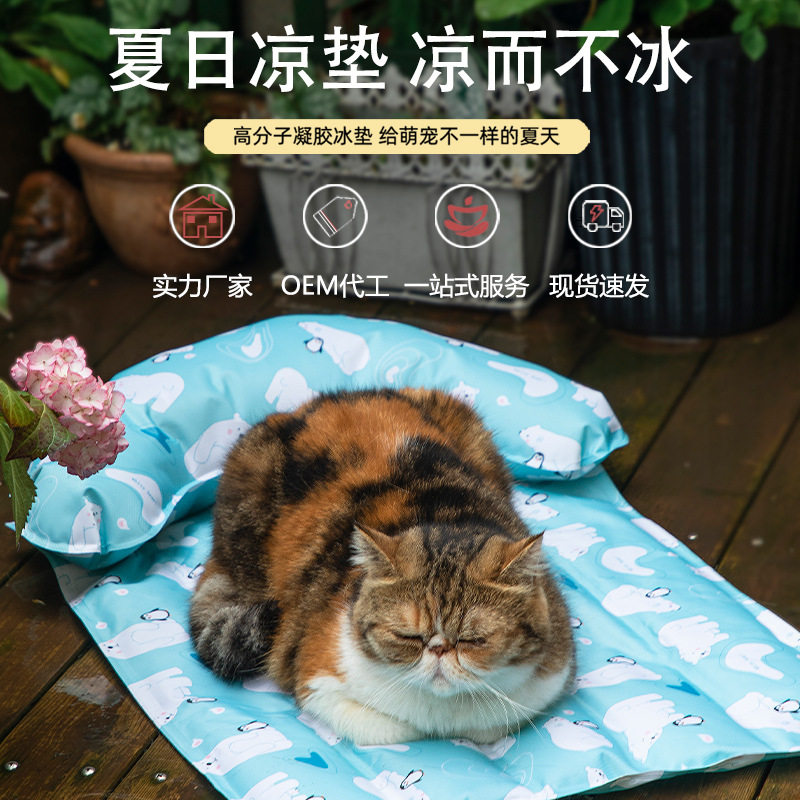 2022款夏季宠物卡通冰垫狗狗猫咪散热凝胶坐垫降温冰晶清凉席