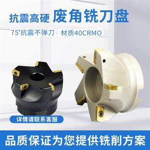 75度数控废角刀盘RAP400R-200端面加工中心1604刀片副角铣刀盘100