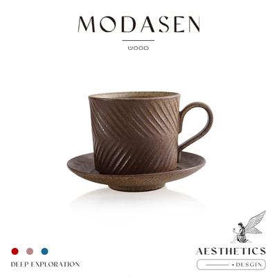 MODASEN意式复古陶瓷咖啡杯碟