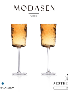 MODASEN丨云杉 FHSM日式落日玻璃高脚红酒杯手作家用葡萄酒杯礼物