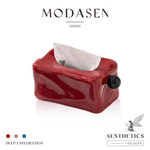 MODASEN设计感陶瓷纸巾盒装饰品