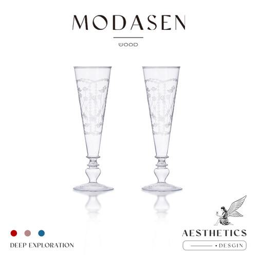 MODASEN丨刻花 DXJI高颜值玻璃高脚杯精致鸡尾酒杯果汁杯香槟酒杯 - 封面