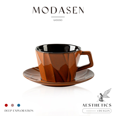 MODASEN复古窑变陶瓷咖啡杯碟