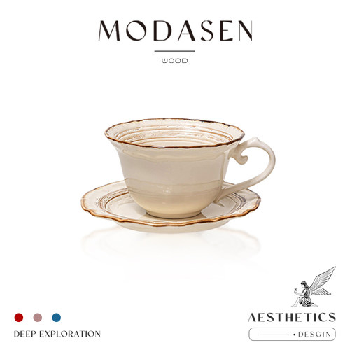 MODASEN窑变宫廷风陶瓷咖啡杯碟