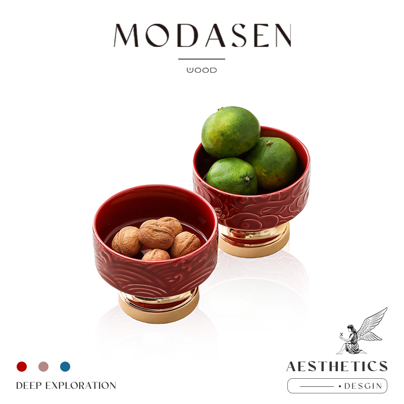 MODASEN高脚陶瓷茶点盘结婚摆台