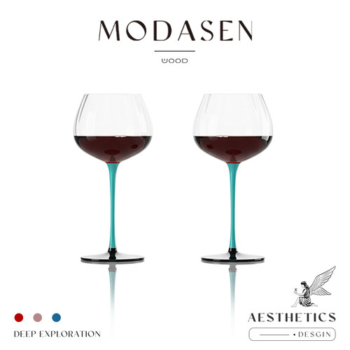 MODASEN北欧黑底玻璃红酒杯
