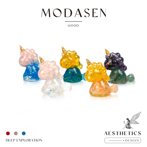 MODASEN手工滴胶拼色独角兽摆件