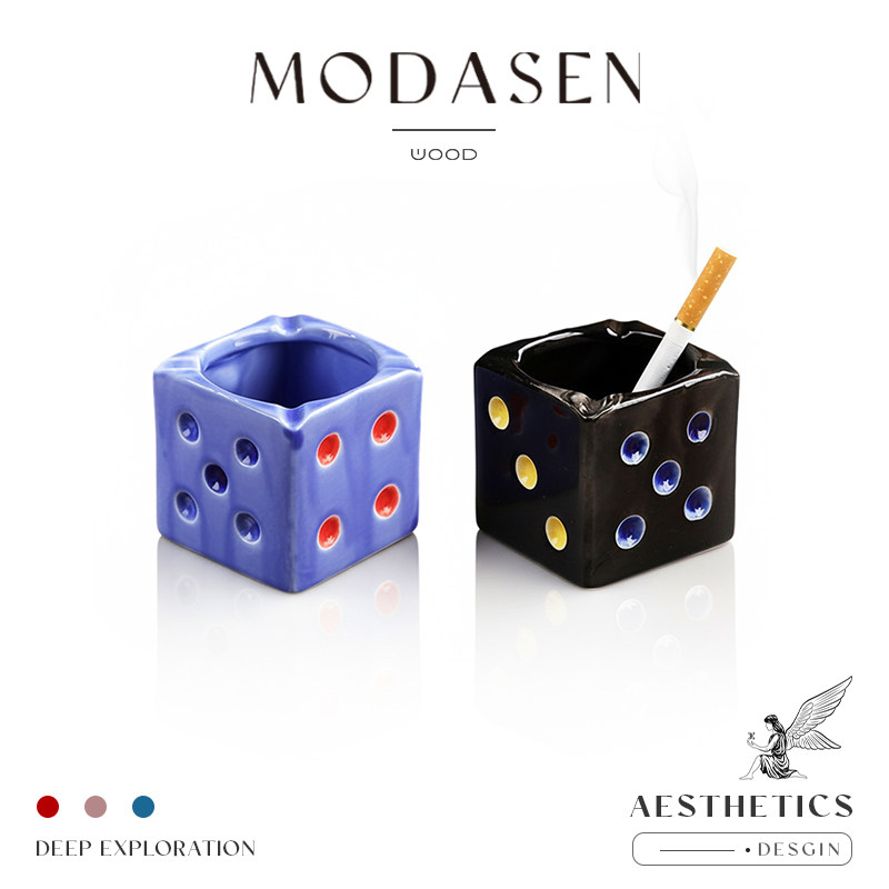 MODASEN丨骰子 DEST北欧创意陶瓷烟灰缸客厅茶几美式烟蛊装饰摆件