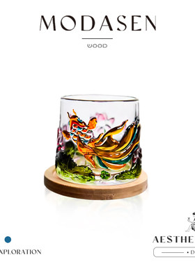 MODASEN国潮彩绘玻璃威士忌酒杯