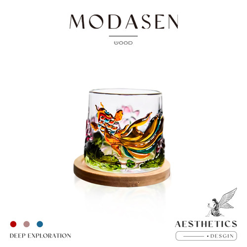 MODASEN国潮彩绘玻璃威士忌酒杯