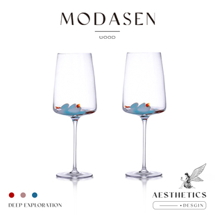 MODASEN JBDN中古高颜值玻璃红酒杯家用高脚葡萄酒杯子礼物 落霞