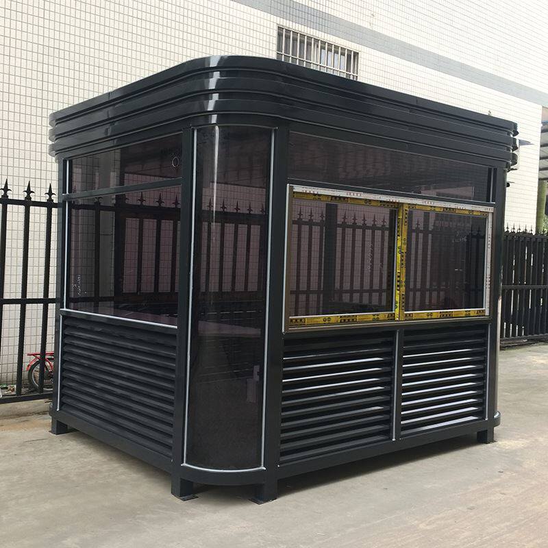 钢结构岗亭保安亭户外小区门卫玻璃值班室不锈钢治安门卫室收费亭