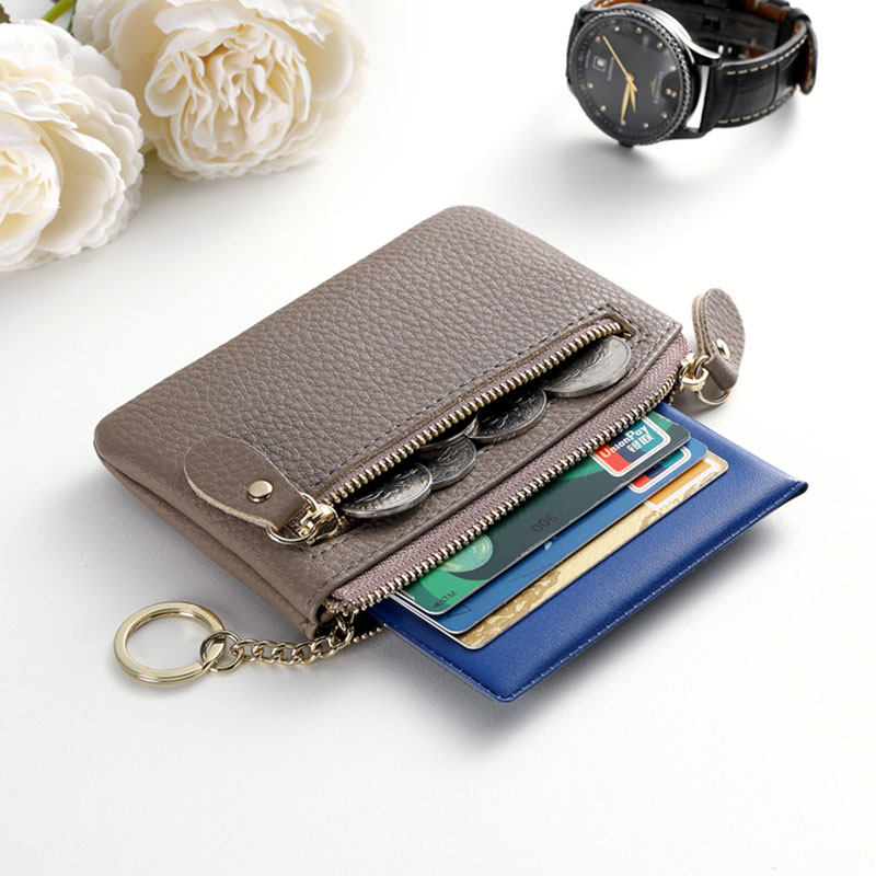 时尚零钱包女款小迷你真皮质感拉链钥匙薄款小钱包硬币小巧零钱袋