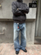 牛王系列07雪花蓝线vintage水洗做旧A字直筒版 型cleanfit牛仔裤 子