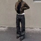 新时代OG原牛13盎司百搭微喇牛仔裤 通勤cleanfit神裤 刺绣马毛皮牌