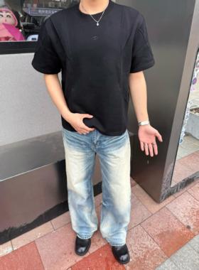 新时代OG牛王系列05A字版型水洗蓝直筒牛仔裤宽松cleanfit裤子