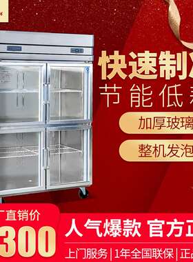 广州成云直销四门全玻璃冷柜冰箱商用冰柜不锈钢冷藏冷冻厨房设备