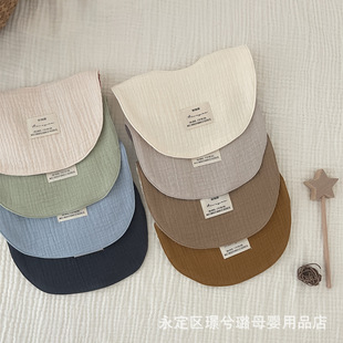 纯棉6层纱双面拼色女宝男童口水巾围嘴围兜纯色碎花双面用