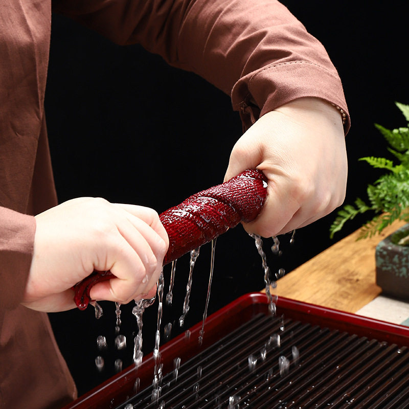 棉麻彩绘茶巾茶布吸水加