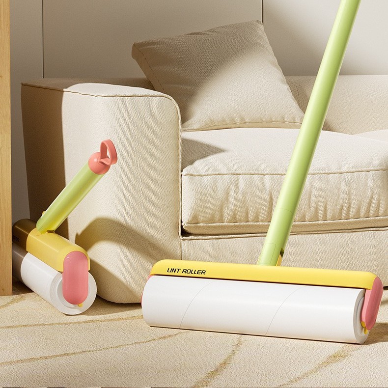 粘毛器滚筒长杆伸缩滚刷黏粘床上扫地板灰尘吸头发可替换撕纸