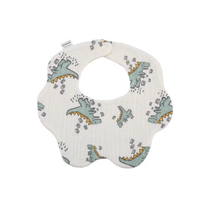 口水巾婴儿a类纯棉吸水u型花瓣1岁出口韩版女孩北欧秋冬大号女宝