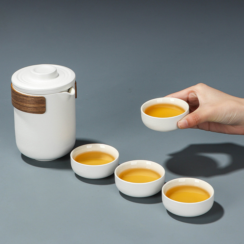 粗陶旅行茶具快客杯户外个人随身包套装功夫茶杯泡茶壶携带式