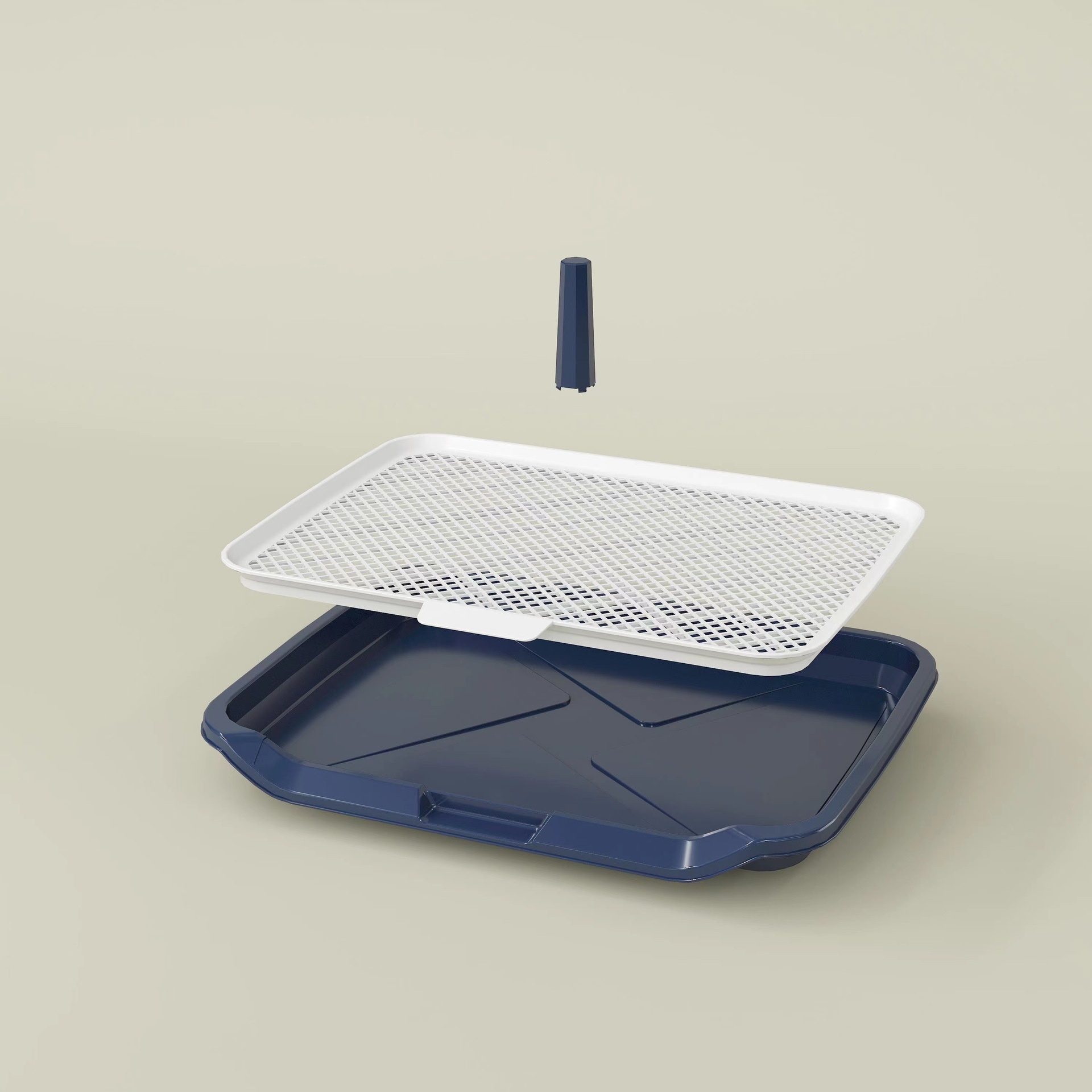 新款训练狗狗上厕所宠物带立柱抽屉室内平板式拉屎盆诱导清理狗厕