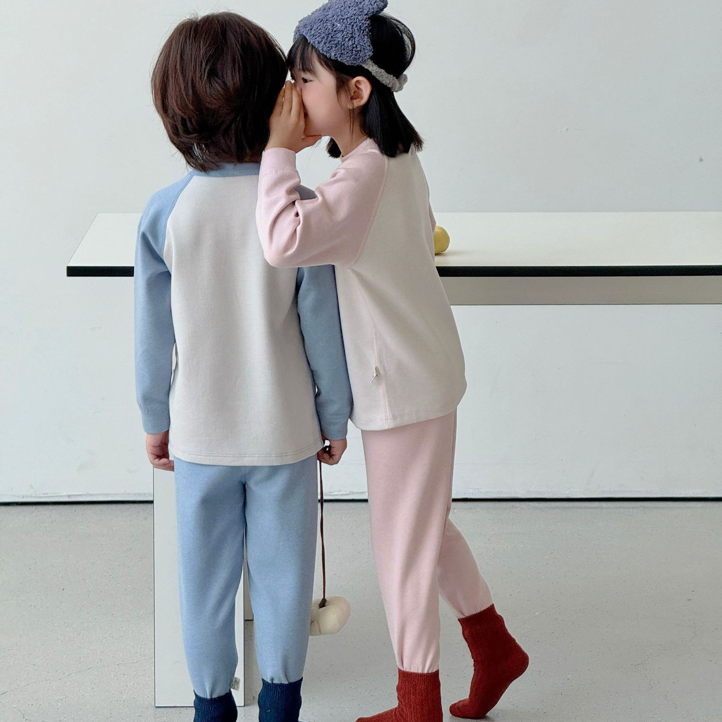 儿童保暖秋衣秋裤睡衣秋冬中大童家居服男女童插肩袖打底内衣套装