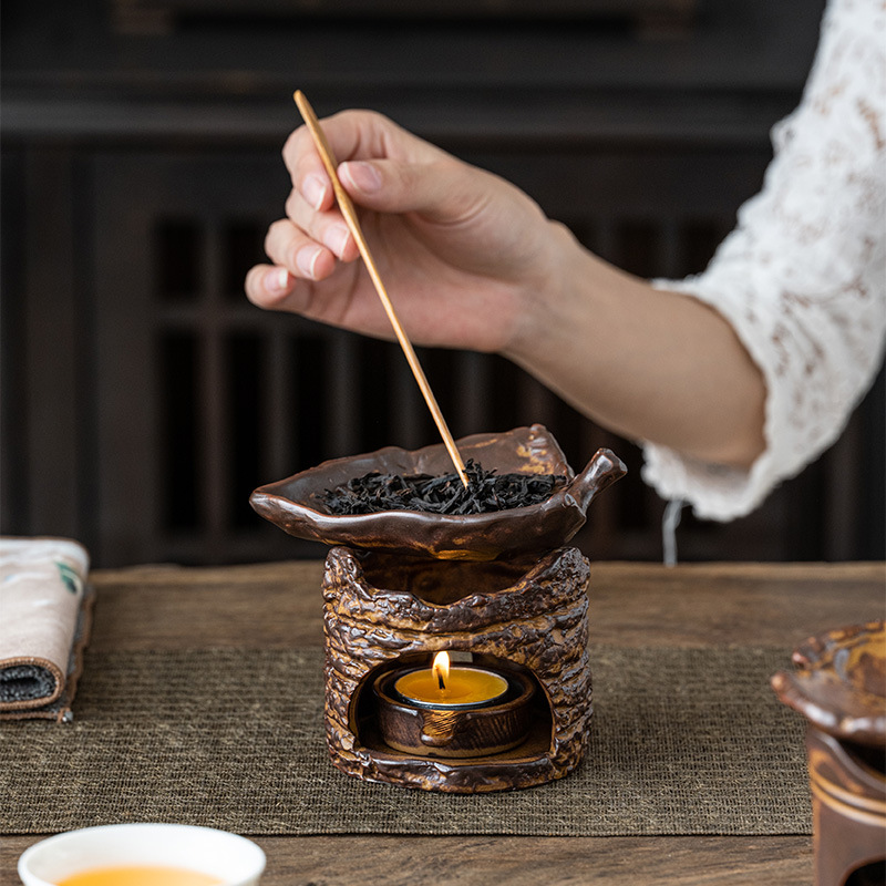 创意蜡烛精油炉室内香薰茶道烤茶盘复古禅意办公家居摆件蜡烛油灯
