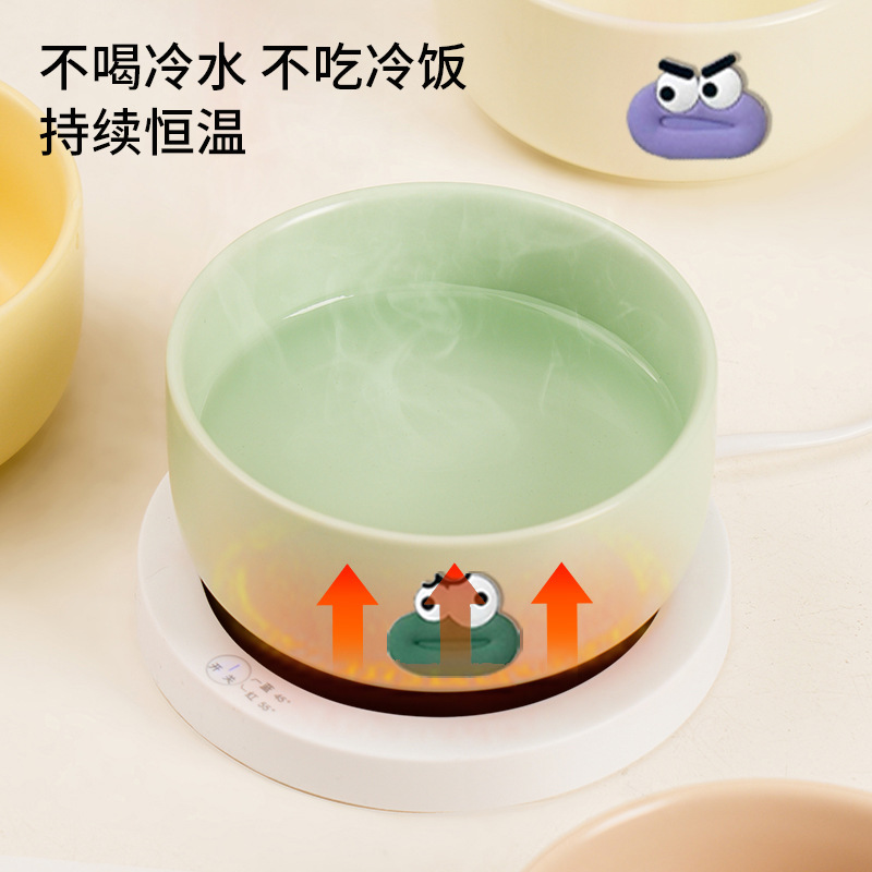 冬天狗狗喂水碗陶瓷宠物碗冬季保温猫碗猫咪恒温饮水机喝水碗加热