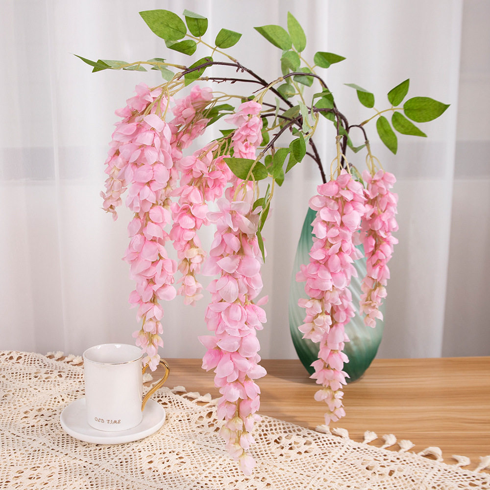 仿真花5叉阿勃勒紫藤花假