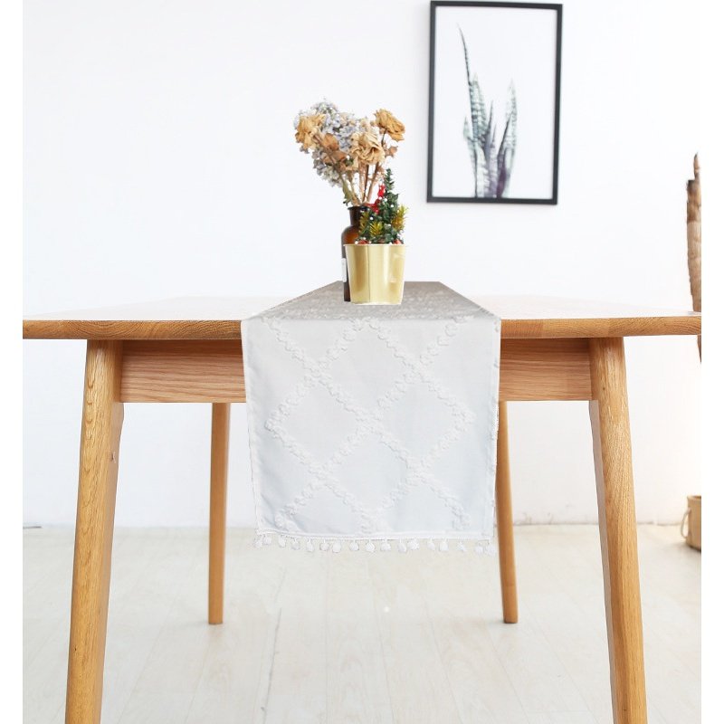 现代简约桌旗电视柜鞋柜盖巾豆豆流苏家用桌布涤纶台布清新桌旗,居家布艺,桌布,淘宝优惠券,粉丝福利购,淘宝优惠卷