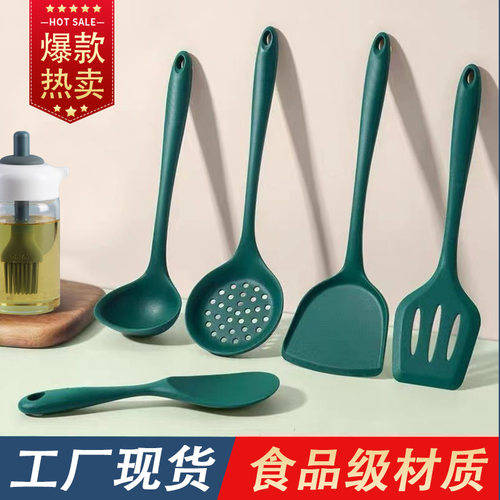 耐高温硅胶铲厨具五件套装汤勺饭勺煎铲炒菜锅铲子厨具套装